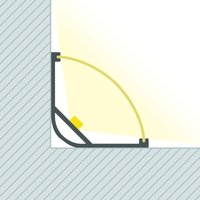 Aluminiumprofil Ecke Rund mit durchgehender Abdeckung für led Streifen bis 20 mm Schwarz 2 m Transparente von LEDKIA