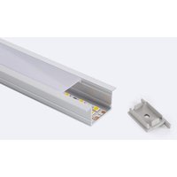 Ledkia - Aluminiumprofil Einbau Flach 2m für LED-Streifen bis 25 mm von LEDKIA