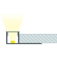 Aluminiumprofil Integrierung in Gips/Pladur für LED Streifen bis 8 mm Aluminium 10 m Transparente von LEDKIA