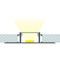 Aluminiumprofil Integrierung in Gips/Pladur mit durchgehender Abdeckung für led Streifen bis 20 mm Aluminium 6 m Halbtransparent von LEDKIA