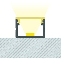 Aluminiumprofil Oberfläche mit durchgehender Abdeckung für led Streifen bis 15 mm Aluminium 20 m Weiß transluzent von LEDKIA