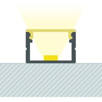 Aluminiumprofil Oberfläche mit durchgehender Abdeckung für LED Streifen bis 15 mm Weiß 2 m Transparente von LEDKIA