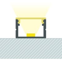 Aluminiumprofil Oberfläche mit durchgehender Abdeckung für led Streifen bis 15 mm Aluminium 6 m Halbtransparent Aluminiumprofil Oberfläche mit durchgehender Abdeckung für led Streifen bis 15 mm Aluminium 6 m Halbtransparent von LEDKIA