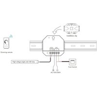 Ledkia - Controller Dimmer für einfarbige LED-Streifen 220-240V ac Kompatibel mit Taster und RF-Fernbedienung Einfarbig von LEDKIA