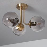 Ledkia - Deckenleuchte Metall und Glas Moonlight Brass 3 Strahler Rauchgrau von LEDKIA