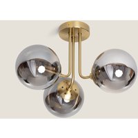 Efectoled - Deckenleuchte Metall und Glas Moonlight Brass 3 Strahler Rauchgrau von EFECTOLED
