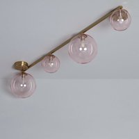 Ledkia - Deckenleuchte aus Metall und Glas Moonlight Brass 4 Spots Rosa1000 mm von LEDKIA