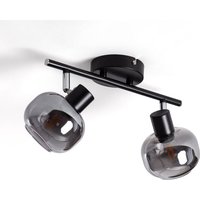 Efectoled - Deckenleuchte verstellbar Metall und Glas 2 Strahler Romsy Grau von LEDKIA