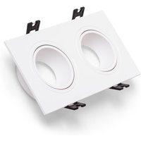 Downlight-Ring Eckig Kippbar aus für 2 LED-Birnen GU10 / GU5.3 Weiß Downlight-Ring Eckig Kippbar aus für 2 LED-Birnen GU10 / GU5.3 Weiß von LEDKIA