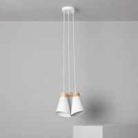 Pendelleuchte Metall und Holz Itai Weiß von LEDKIA