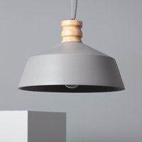 Pendelleuchte aus Beton und Holz Kukojoa Grau von LEDKIA
