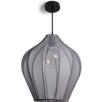 Efectoled - Pendelleuchte aus Metall und Stoff Ø400 mm Yara Rauchgrau von LEDKIA