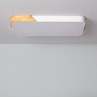 Ledkia - LED-Deckenleuchte 30W Rechteckig Holz und Metall 625x425 mm cct Wählbar Semi-Dari Weiß120º425 mm von LEDKIA