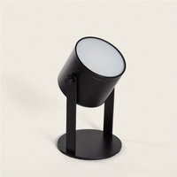 LED Tischlampe 6W Tragbar mit Batterie USB wiederaufladbar Devin Schwarz von LEDKIA