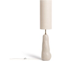 LED Tischlampe aus Keramik und Stoff Bryony Taupe von LEDKIA