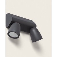 Led Wandleuchte Außen 12W Aluminium Abel Large zwei Strahler Dunkles Grau von LEDKIA