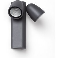 Led Wandleuchte Außen 12W Aluminium Abel Zwei Strahler Dunkles Grau von LEDKIA