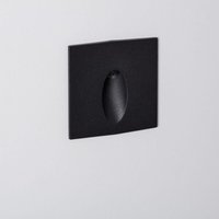 LED-Wandleuchte Aussen 3W Einbau Quadratisch Schwarz Oval Wabi Warmweiß 2700K Schwarz von LEDKIA
