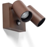 Led Wandleuchte Außen 18W Aluminium cct wählbar zwei Strahler mit Bewegungssensor Kuriya Rost Led Wandleuchte Außen 18W Aluminium cct wählbar zwei Strahler mit Bewegungssensor Kuriya Rost von LEDKIA
