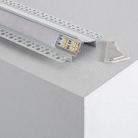 Aluminiumprofil Einbau für Gips/Gipskarton mit Durchgehender Abdeckung für LED-Streifen bis 20mm von LEDKIA