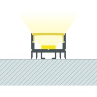 Aluminiumprofil Oberfläche mit durchgehender Abdeckung für led Streifen bis 13 mm Schwarz 2 m Halbtransparent von LEDKIA