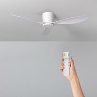 Ledkia - Deckenventilator Lautlos Weimar Weiss 132cm DC-Motor für Außen von LEDKIA