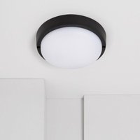 LED-Deckenleuchte 25W Rund für Aussen Ø175 mm IP65 Hublot Schwarz Kaltweiß 6500K von LEDKIA