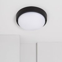 LED-Deckenleuchte 25W Rund für Aussen Ø175 mm IP65 Hublot Schwarz Warmweiß 3000K von LEDKIA