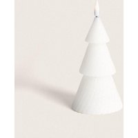 LED-Kerze Natürliches Wachs Weihnachtsbaum mit Batterie 15 cm Weiß von LEDKIA