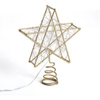 Ledkia - LED-Stern für Weihnachtsbaum Metall mit Batterie Bellen Gold von LEDKIA