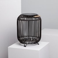 LED-Tischlampe Solar Außen Rattan Bhilai Dunkelbraun von EFECTOLED