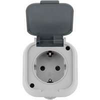 Schuko Steckdose Typ f IP54 Grau von LEDKIA