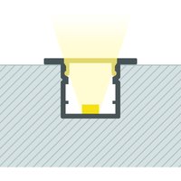 Aluminiumprofil mit durchgehender Abdeckung Einbau Schmal 2m für led Streifen bis 6 mm Schwarz 20 m Halbtransparent von LEDKIA