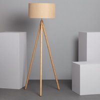 Ledkia - Stehleuchte aus Holz und Stoff Wolby Beige von LEDKIA