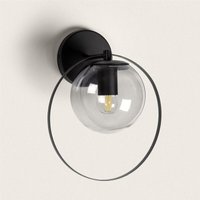 Ledkia - Wandleuchte Aussen Metall und Glas Jubail Schwarz360º200 mm von LEDKIA