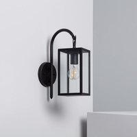 Ledkia - Wandleuchte Außen aus Aluminium und Glas Oberarm Atrium Schwarz Schwarz120 mm von LEDKIA