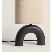 Led Tischlampe aus Keramik und Stoff Callie Schwarz von LEDKIA