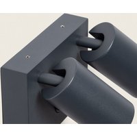 Led Wandleuchte Außen 18W Aluminium cct wählbar zwei Strahler mit Bewegungssensor Kuriya Anthrazit von LEDKIA