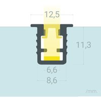 Aluminiumprofil Einbau 2m für LED Streifen bis 6 mm Schwarz 2 m Transparente von LEDKIA