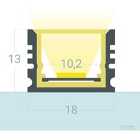 Aluminiumprofil Wasserdicht IP65 Oberfläche 2m für LED Streifen bis 10 mm Schwarz 2 m Transparente von LEDKIA