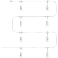 Set Girlande Waterproof 5.5 M Weiss + 8 LED Lampen E27 Filament 4 W 2700K Warmweiß von LEDKIA