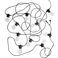 Ledkia - Set Lichterkette Außen 10m Schwarz + 10 led Glühbirnen Filament E27 24V Schwarz Ledkia - Set Lichterkette Außen 10m Schwarz + 10 led Glühbirnen Filament E27 24V Schwarz von LEDKIA