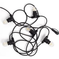 Set Lichterkette Außen IP44 5m Schwarz + 5 led Glühbirnen Filament B22 2W G45 4000K Neutralweiß von LEDKIA
