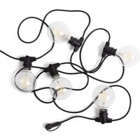 Set Lichterkette Außen IP44 5m Schwarz + 5 led Glühbirnen Filament B22 6W G95 4000K Neutralweiß Set Lichterkette Außen IP44 5m Schwarz + 5 led Glühbirnen Filament B22 6W G95 4000K Neutralweiß von LEDKIA