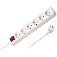 Steckerleiste 6 Schuko Steckdosen Typ f 5m Weiß von LEDKIA