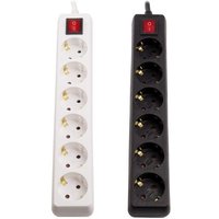 Ledkia - Steckerleiste 6 Schuko Steckdosen typ f 3m Weiß von LEDKIA