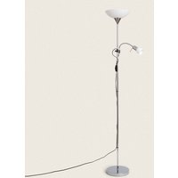 Stehlampe Metall und Glas mit Leselicht Ussel Silbern von LEDKIA