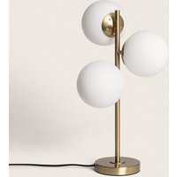 Tischlampe Metall und Glas Moonlight Brass 3 Spots Gold von LEDKIA