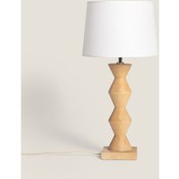 Tischlampe aus Holz Akesh II Weiß von LEDKIA