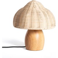 Tischlampe Holz und Rattan Karava Natürlich von LEDKIA